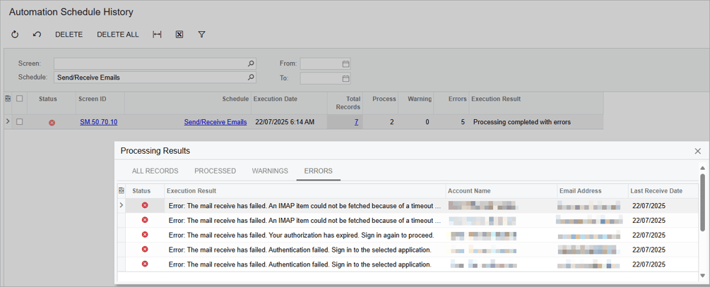 Fixing automation schedule errors