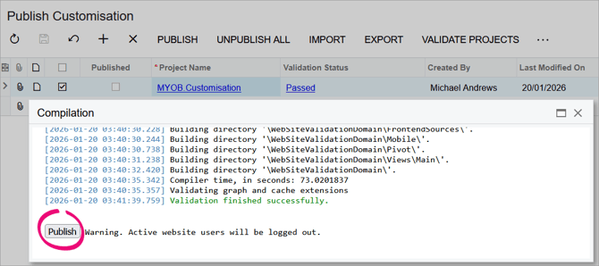 MACU_RepublishCustomisations