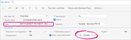 entitlement pay item