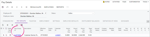 select pay group ID