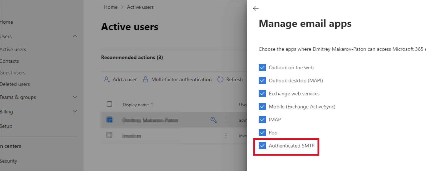 Error when sending emails via SMTP in Microsoft 365
